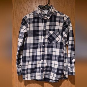 Classic Navy and White Plaid Men's Shirt